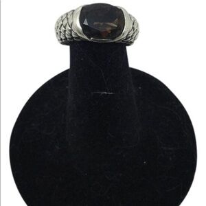 Smoky quartz sterling silver ring